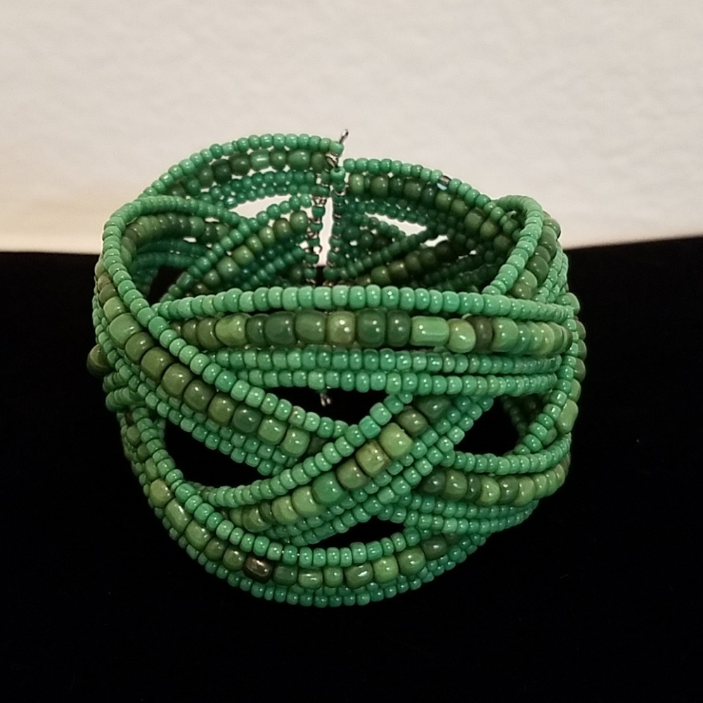 Seed bead cuff bracelet